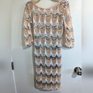Crystal Doll champagne sequin dress